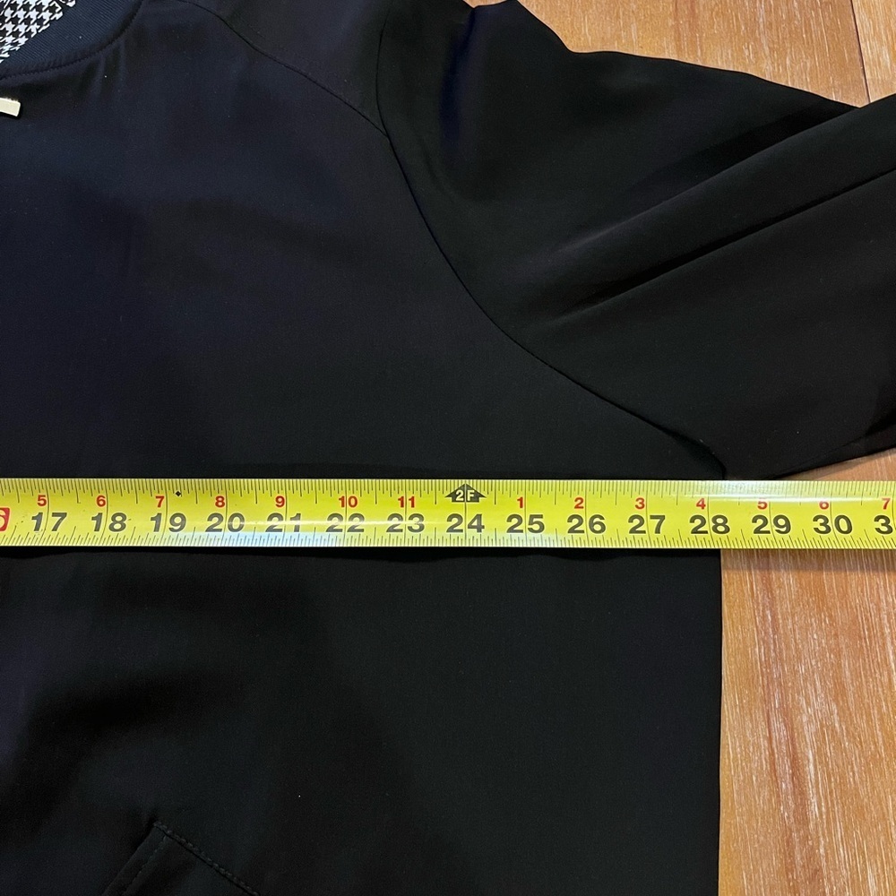 Susan Graver Black Liquid Knit Bomber Jacket - Gold Hardware 2X - Picture 10 of 12